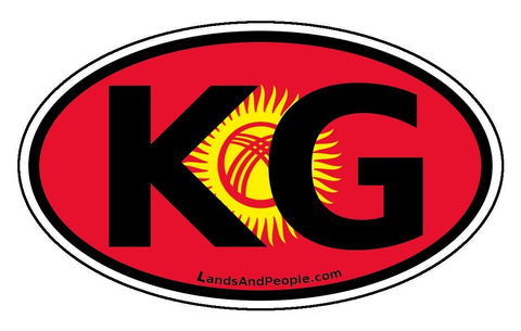 KG Kyrgyzstan Sticker Oval