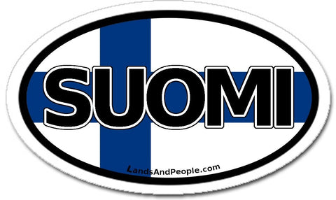 Suomi Finland Flag Car Sticker Oval