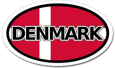 Denmark Danish Flag Car Bumper Sticker Decal Oval