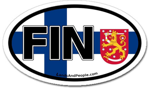 FIN Finland Flag Lion Sticker Oval