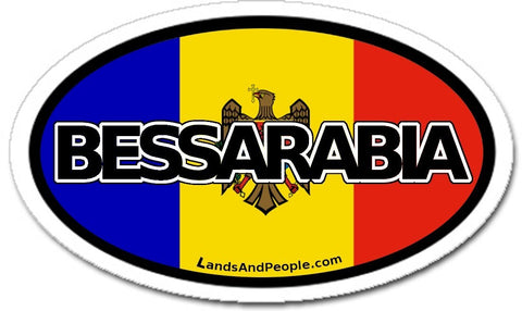 Bessarabia Moldova Flag Sticker Oval