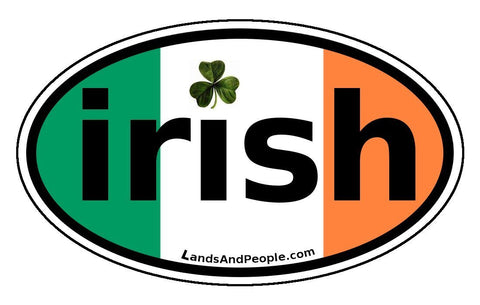 Irish Ireland Flag Car Sticker Decal Oval