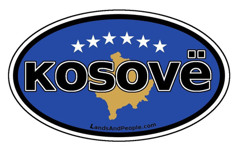 Kosovë Kosovo Flag Sticker Oval