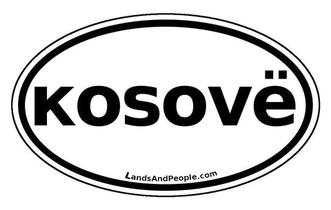 Kosovë Kosovo Sticker Oval Black and White