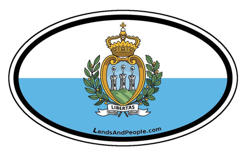San Marino Flag Sticker Oval