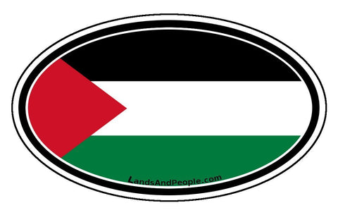 Palestine Flag Car Sticker Oval