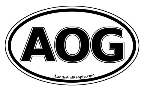 AOG Angola Sticker Oval Black and White