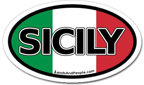 Sicily Italy Car Bumper Sticker Decal Oval