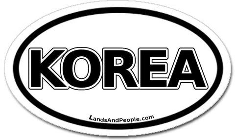 Korea Sticker Oval Black and White