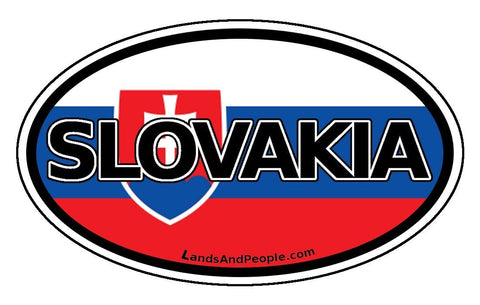 Slovakia Flag Sticker Oval