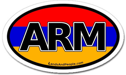 ARM Armenia Flag Car Bumper Sticker Oval