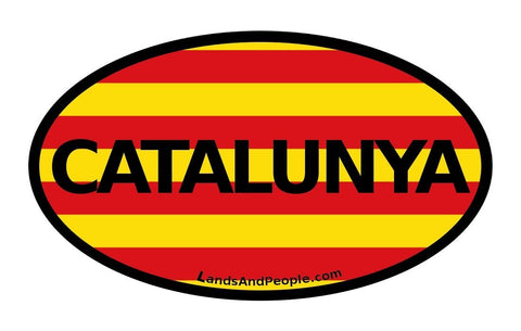 Catalunya, Catalonia in Catalan, Sticker Decal Oval