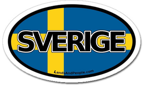 Sverige Sweden Flag Sticker Decal Oval