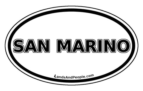 San Marino Sticker Oval Black and White