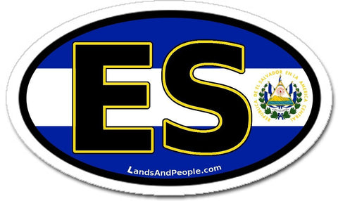ES El Salvador Flag Car Bumper Sticker Decal