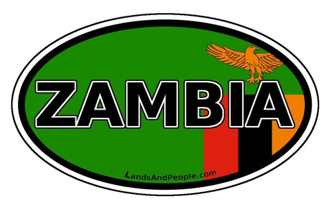 Zambia Flag Sticker Oval