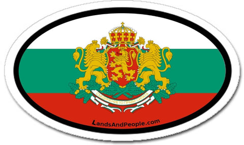 Bulgaria Flag Car Bumper Sticker Decal Oval
