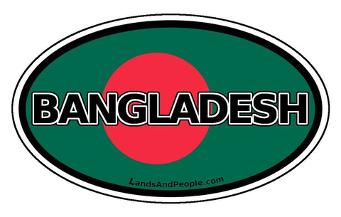 Bangladesh Flag Sticker Oval 