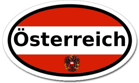 Austria Österreich in German Flag Car Bumper Sticker Oval