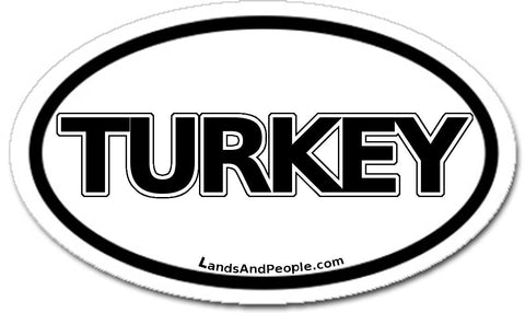 Turkey Car Bumper Sticker Oval Black and Whte
