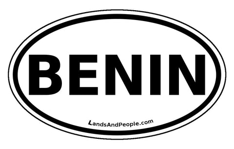 Benin Sticker Decal Oval Black and White