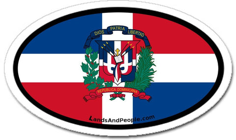 Dominican Republic Flag Car Bumper Sticker Decal