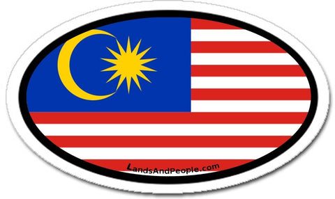 Malaysia Flag Sticker Oval