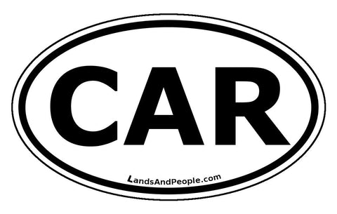 CAR Central African Republic Sticker Oval Black and White