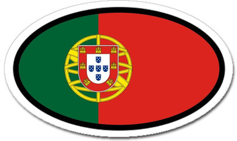 Portugal Portuguese Flag Sticker Oval