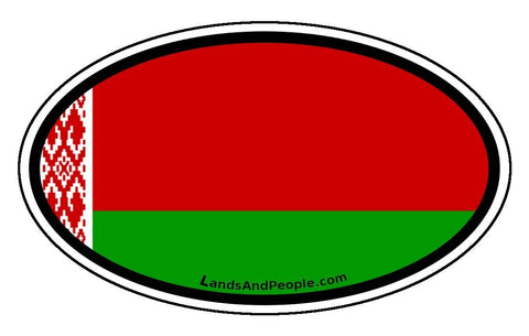 Belarus Belarusian Flag Car Bumper Sticker Decal Oval