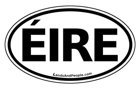 Éire Ireland Car Sticker Decal Oval Black and White