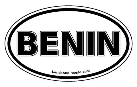 Benin Sticker Decal Oval Black and White