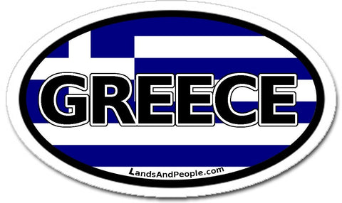 Greece Flag Sticker Oval