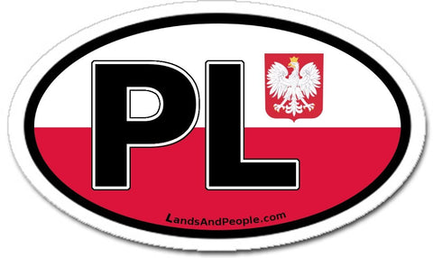 PL Poland Polish Eagle Sticker Oval