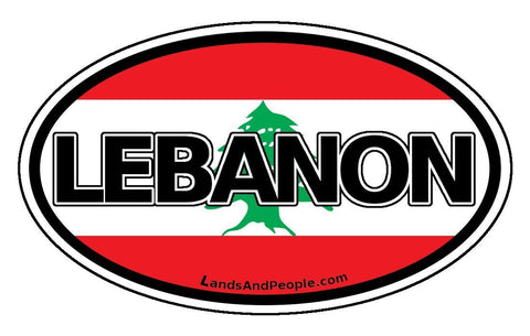 Lebanon Flag Sticker Oval