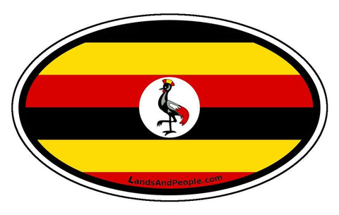 Uganda Flag Sticker Decal Oval
