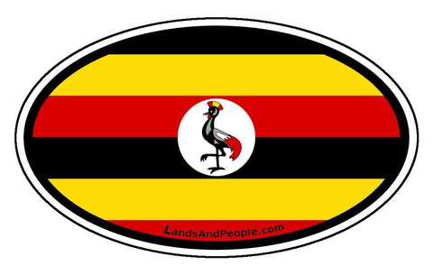 Uganda Flag Sticker Decal Oval