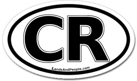 CR Costa Rica Car Bumper Sticker Decal