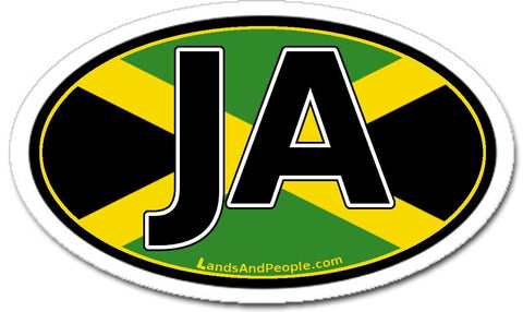 JA Jamaica Flag Sticker Decal