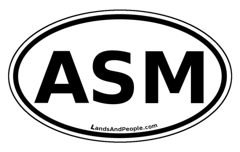 ASM American Samoa Car Bumper Sticker Decal