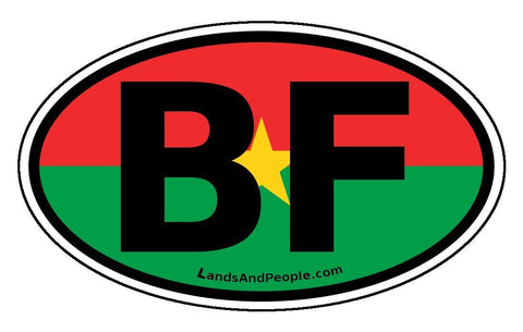 BF Burkina Faso Flag Sticker Oval