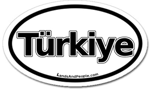 Türkiye Turkey Car Bumper Sticker Oval Black and White