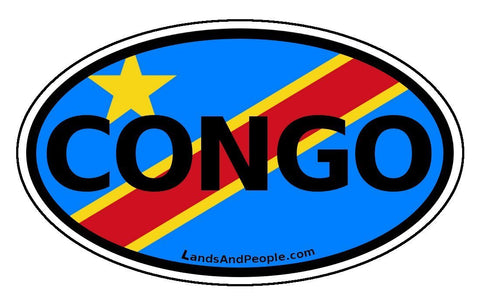 Congo Flag Bumper Sticker Decal Oval