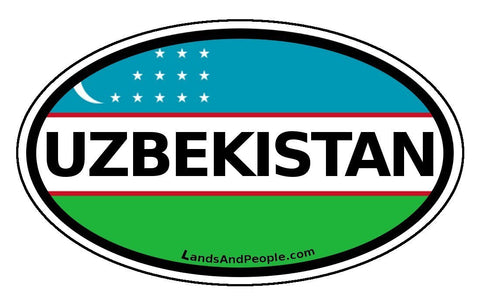 Uzbekistan Sticker Oval