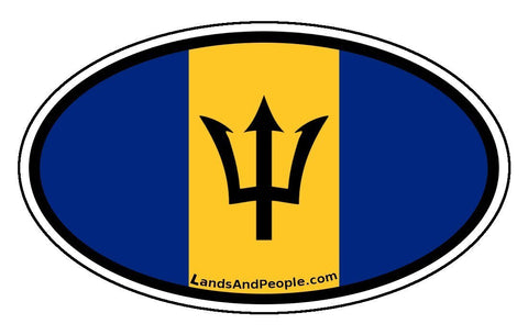 Barbados Flag Car Bumper Sticker Decal