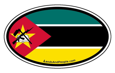 Mozambique Flag Sticker Oval