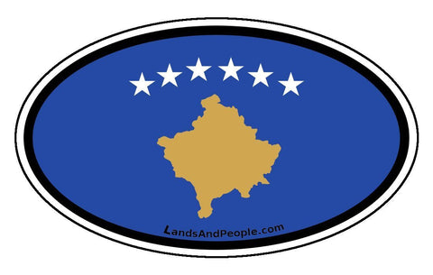 Kosovo Flag Sticker Oval