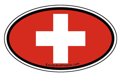 Switzerland Swiss Flag Sticker Oval