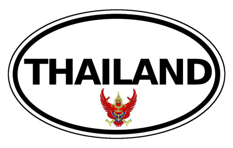 Thailand Sticker Oval Black and White