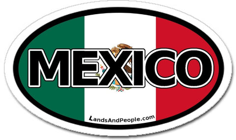 Mexico Flag Car Bumper Sticker Decal